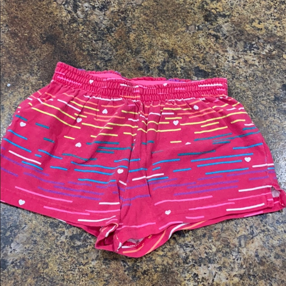 Pink Cotton Shorts with Stripes